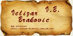 Velizar Braković vizit kartica